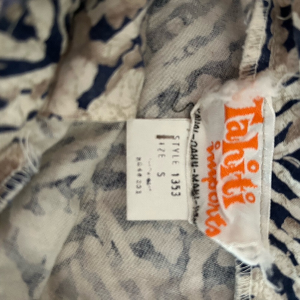 Vintage 100% cotton blue & gray wraparound skirt - Picture 6 of 7